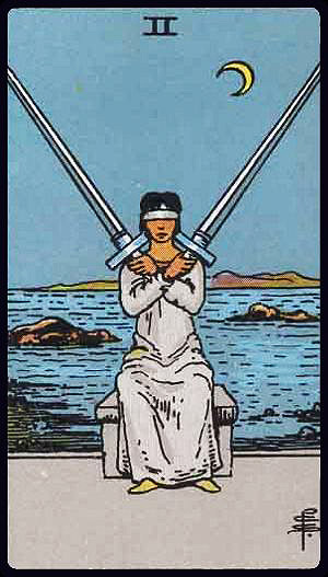 Zwei der Schwerter Tarot Tageskarte