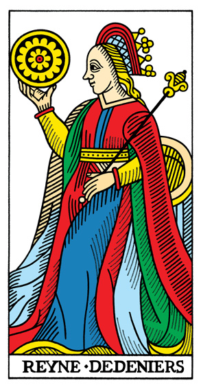 Königin der Münzen Tarot Tageskarte